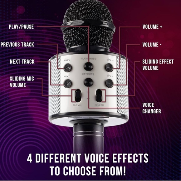 🎤 NIB NEW iJoy Open Mic Speaker Karaoke Microphone Black - Picture 7 of 9